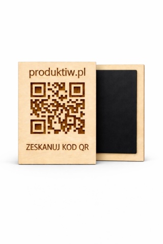 Magnes QR prostokątny 6 × 5 cm – 50 szt – personalizowany kod QR Google, Facebook