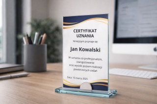 Statuetka szklana CLASSIC 6 mm z nadrukiem – elegancka nagroda okolicznościowa
