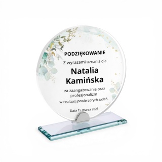 Statuetka szklana ORBIS 10 mm z personalizacją – elegancka nagroda firmowa