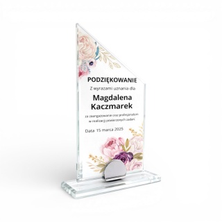 Statuetka szklana NOVA 10 mm z nadrukiem – elegancka nagroda okolicznościowa