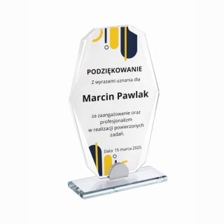 Statuetka szklana SOLIDIS 10 mm z personalizacją – elegancka nagroda firmowa