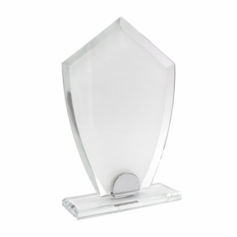 Statuetka szklana TARCZA 10 mm z personalizacją – nagroda firmowa
