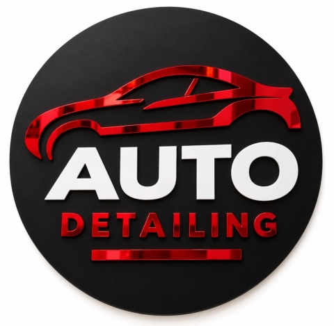 Szyld 3D z logo do warsztatu samochodowego i studia auto detailingu – okrągły