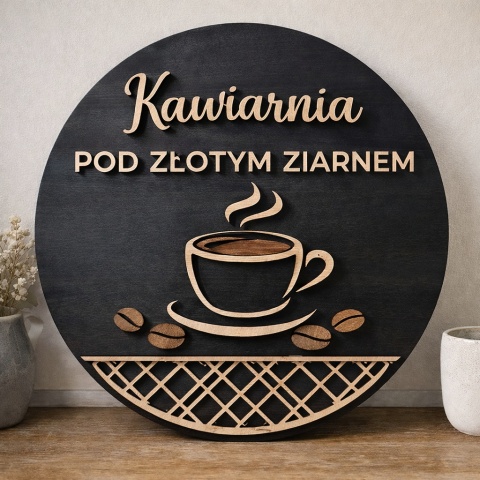 Szyld firmowy 3D okrągły z logo 50 cm