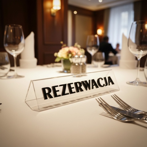 Tabliczka "Rezerwacja" z Kolorowej Pleksi 3mm – Wycinany Napis 3D
