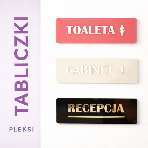 Tabliczka drzwiowa z pleksi 3D – oznaczenie pomieszczeń