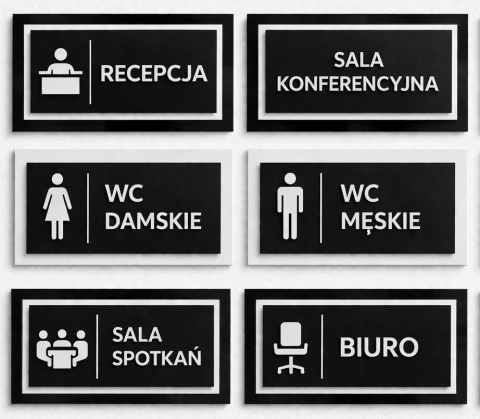 Tabliczka informacyjna 2 lub 3 warstwowa z pleksi – oznaczenie pomieszczeń 3D