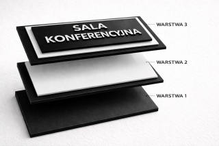 Tabliczka informacyjna 2 lub 3 warstwowa z pleksi – oznaczenie pomieszczeń 3D