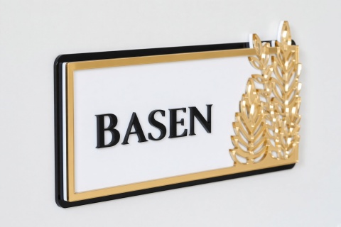 Tabliczka na Drzwi BASEN Luxury Gold 3D | Elegancki Szyld Przydrzwiowy