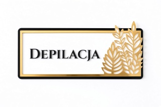 Tabliczka na Drzwi DEPILACJA Luxury Gold 3D | Elegancki Szyld Przydrzwiowy