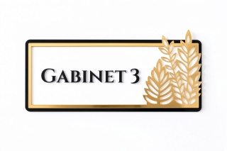 Tabliczka na Drzwi GABINET Luxury Gold – Elegancki Szyld Przydrzwiowy 3D
