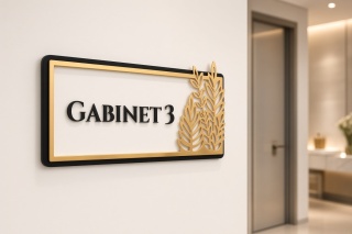 Tabliczka na Drzwi GABINET Luxury Gold – Elegancki Szyld Przydrzwiowy 3D
