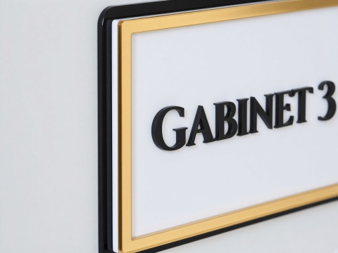 Tabliczka na Drzwi GABINET Luxury Gold – Elegancki Szyld Przydrzwiowy 3D