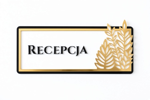 Tabliczka na Drzwi RECEPCJA Luxury Gold – Elegancki Szyld Przydrzwiowy 3D
