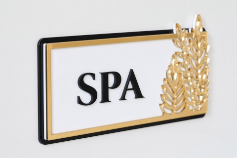 Tabliczka na Drzwi SPA Luxury Gold – Elegancki Szyld Przydrzwiowy 3D