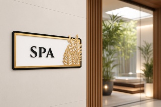 Tabliczka na Drzwi SPA Luxury Gold – Elegancki Szyld Przydrzwiowy 3D