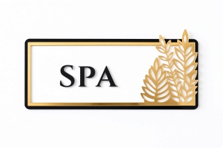 Tabliczka na Drzwi SPA Luxury Gold – Elegancki Szyld Przydrzwiowy 3D