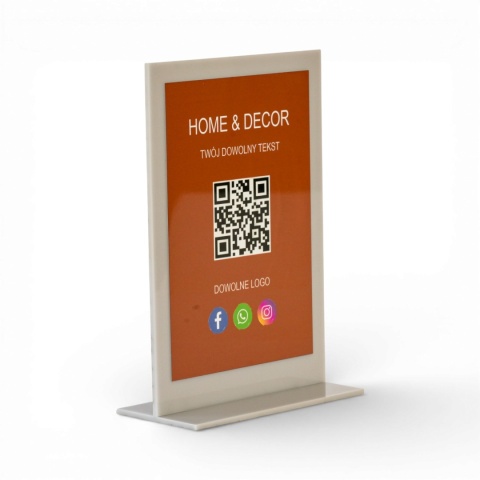 Tabliczka z kodem QR – Oceń nas w Google | stojak na recepcję