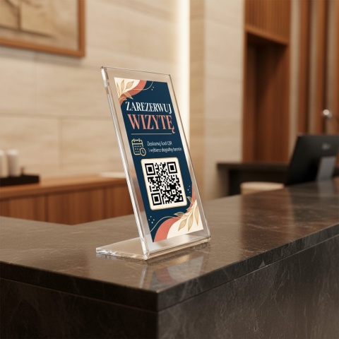 Tabliczka z kodem QR do rezerwacji wizyt – na stolik