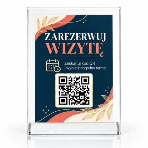 Tabliczka z kodem QR do rezerwacji wizyt – na stolik