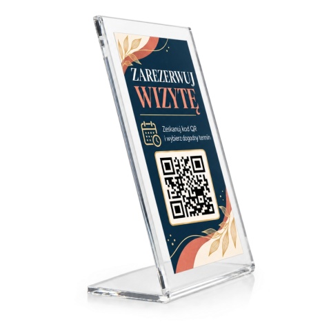 Tabliczka z kodem QR do rezerwacji wizyt – na stolik