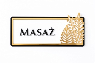 Tabliczka na Drzwi MASAŻ Luxury Gold – Elegancki Szyld Przydrzwiowy 3D